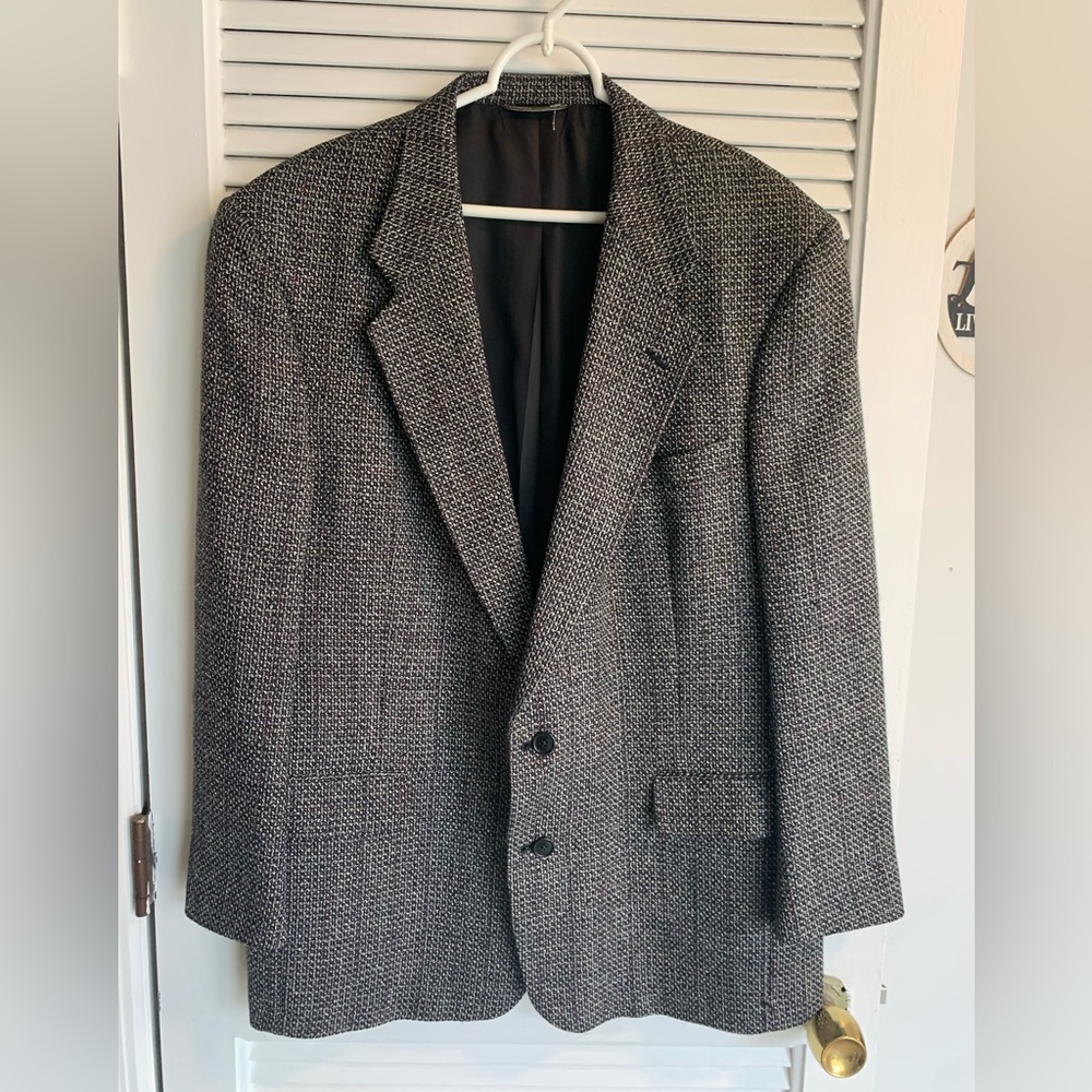 Dior men’s vintage black tweed wool 2 button sport coat size 46R